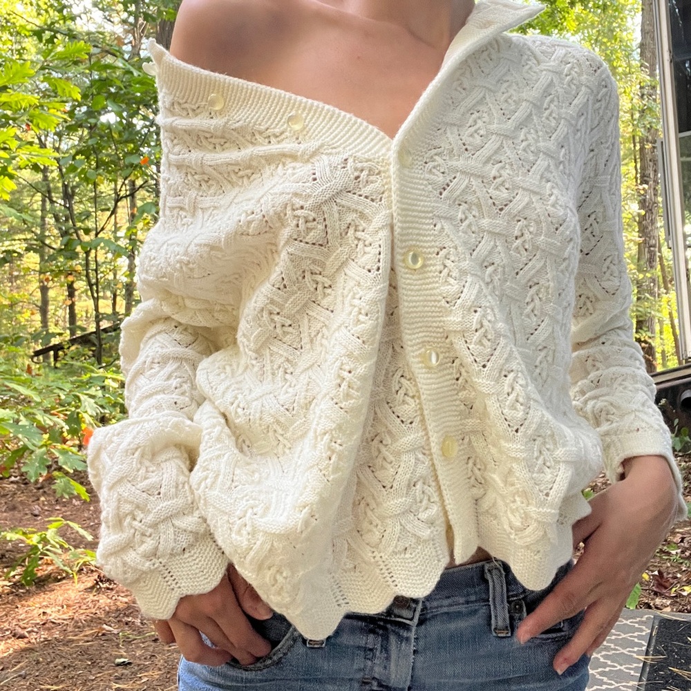 Vintage Handmade Cream Cardigan